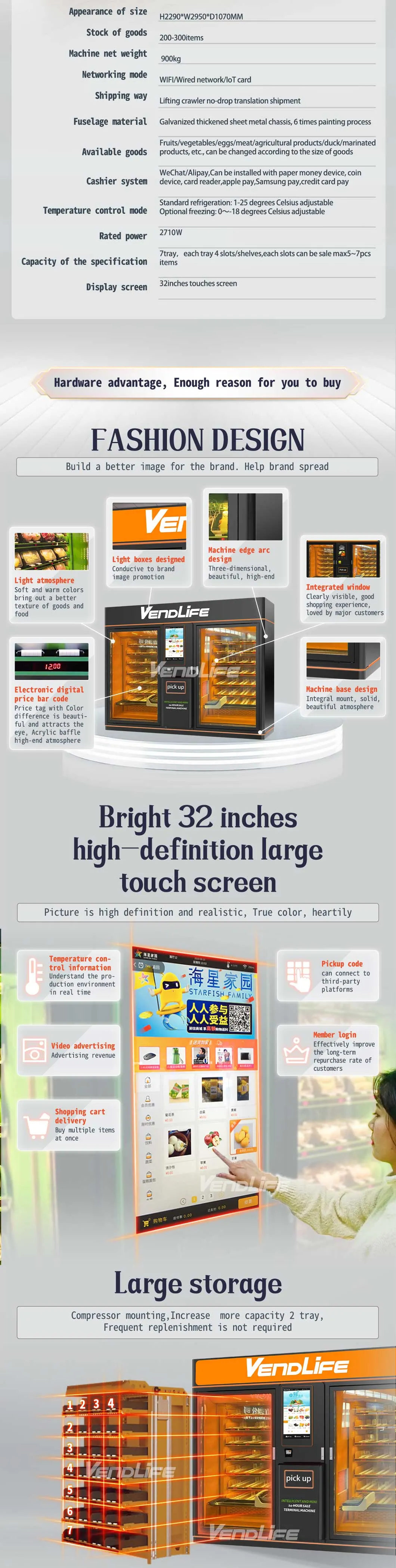 Smart Vendlife Fresh Food Vending Machine Automatic